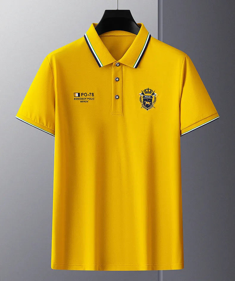 Camisa Polo Masculina Manga Curta Algodão Premium Casual Bordada