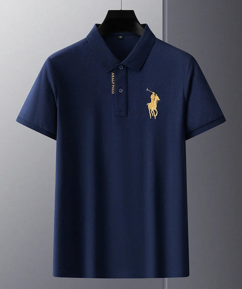 Camisa Masculina Polo Milano Algodão Manga Curta Bordada Casual