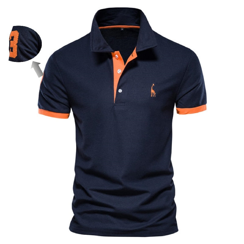 Camisa Polo Masculina Slim Fit Algodão Manga Curta Respirável