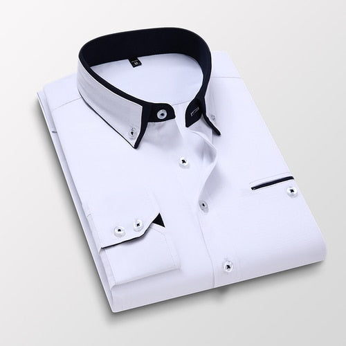Camisa Social Masculina Verona Manga Longa Algodão Gola Colarinho
