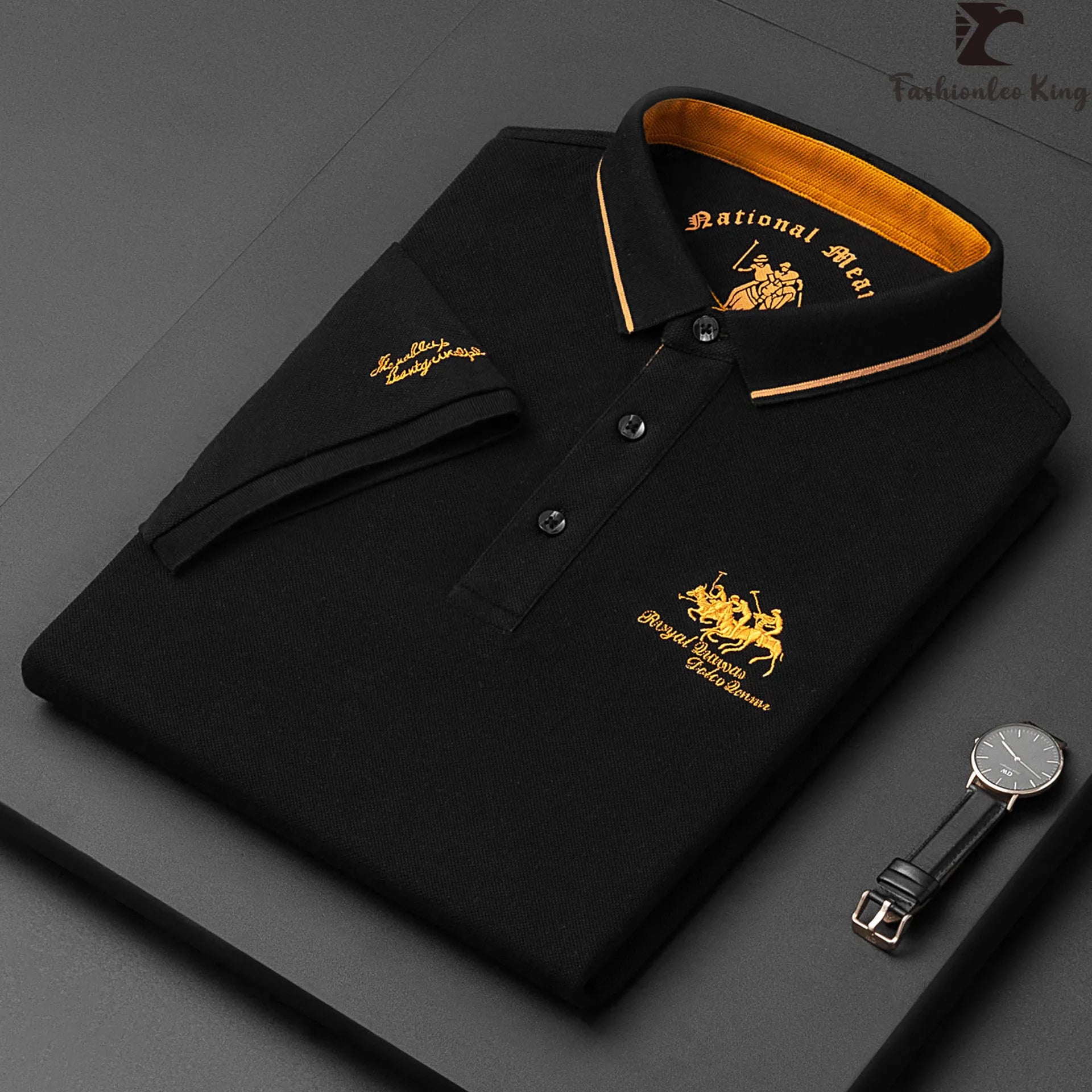 Camisa Polo Masculina Firenze Algodão Premium Bordada Manga Curta