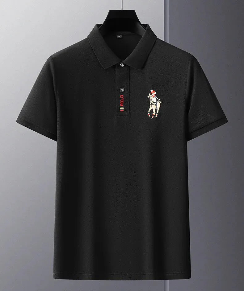 Camisa Polo Masculina Algodão Com Bordado Slim Fit Portuga