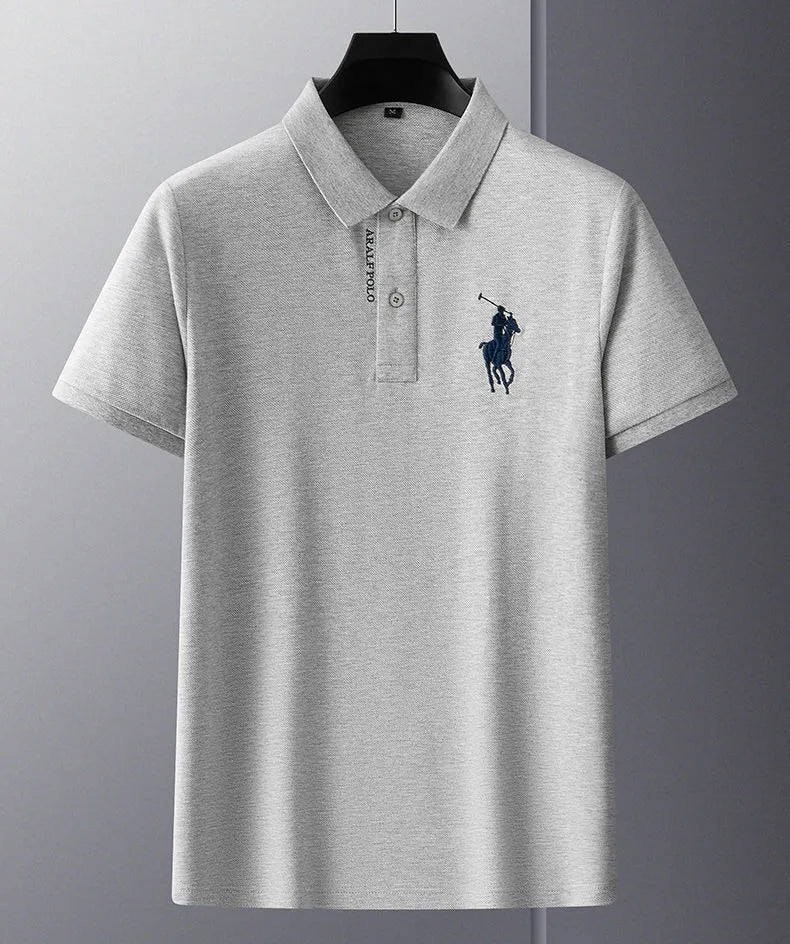 Camisa Masculina Polo Milano Algodão Manga Curta Bordada Casual