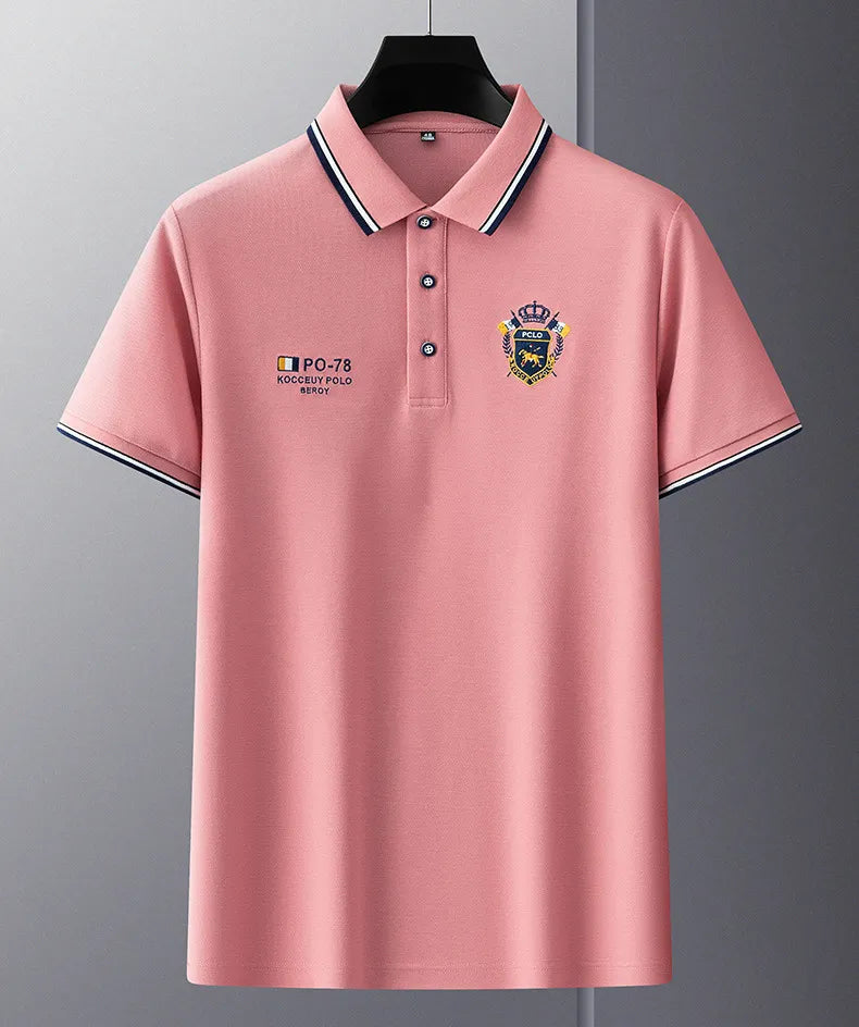 Camisa Polo Masculina Manga Curta Algodão Premium Casual Bordada