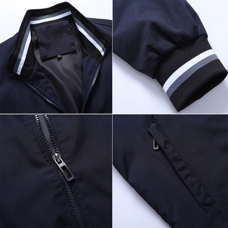 Jaqueta Masculina Slim Fit Com Zíper Verona
