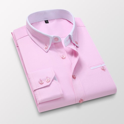 Camisa Social Masculina Verona Manga Longa Algodão Gola Colarinho
