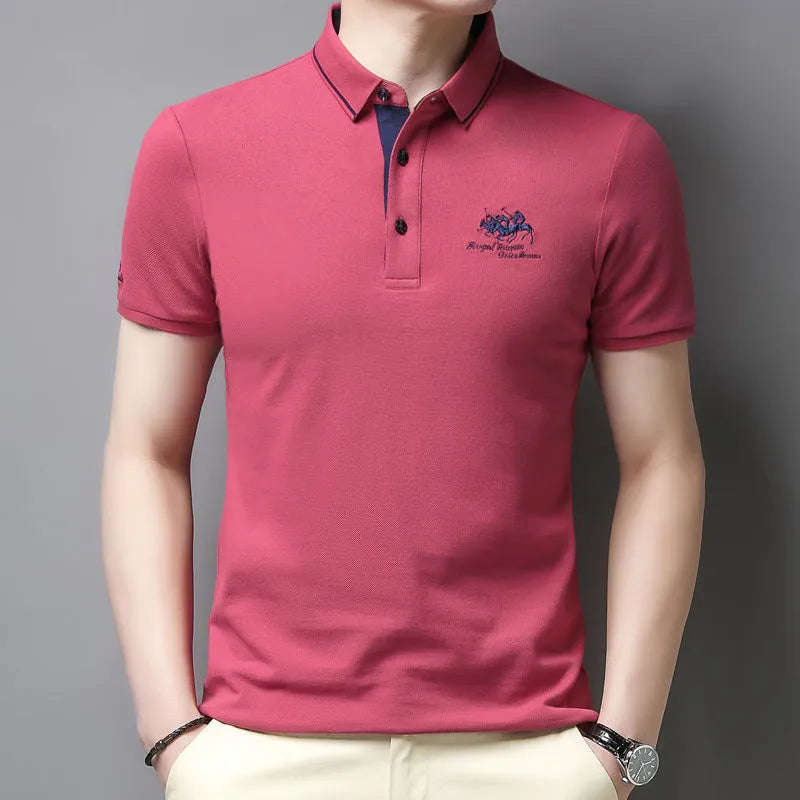 Camisa Polo Masculina Firenze Algodão Premium Bordada Manga Curta