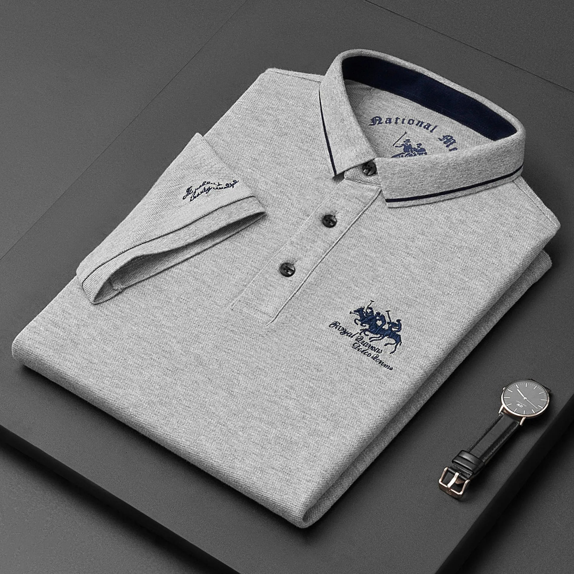 Camisa Polo Masculina Firenze Algodão Premium Bordada Manga Curta