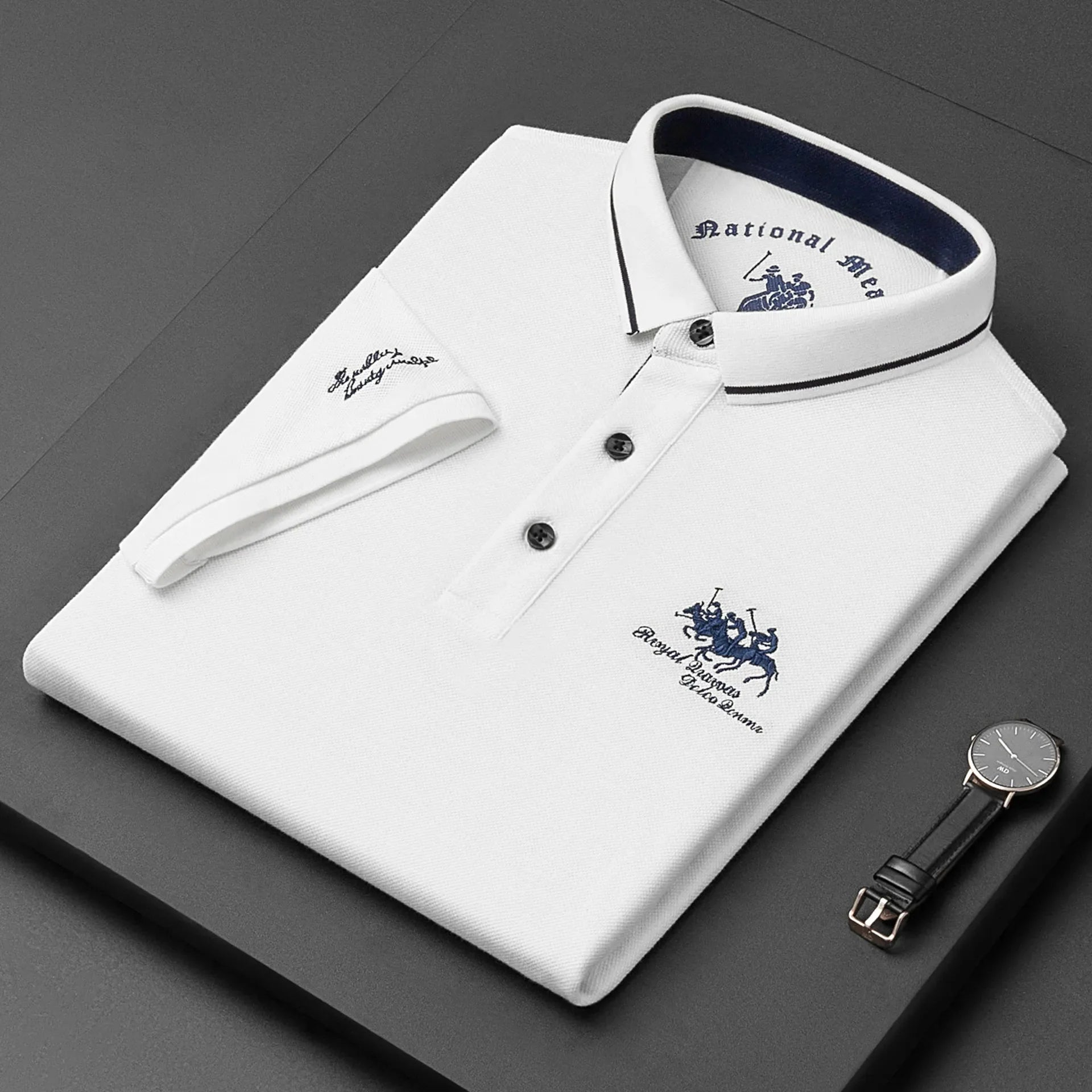 Camisa Polo Masculina Firenze Algodão Premium Bordada Manga Curta