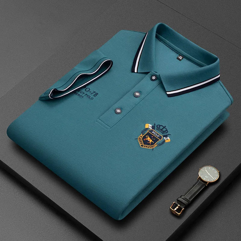 Camisa Polo Masculina Manga Curta Algodão Premium Casual Bordada