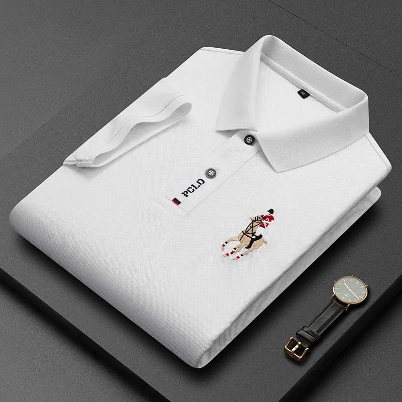 Camisa Polo Masculina Algodão Com Bordado Slim Fit Portuga