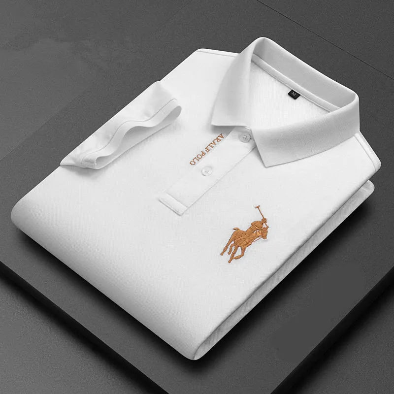 Camisa Masculina Polo Milano Algodão Manga Curta Bordada Casual