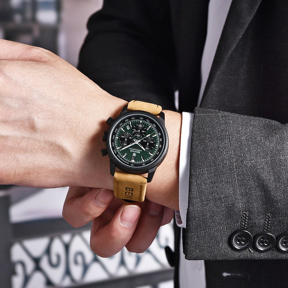 Relógio Masculino Pulseira de Couro Quartzo Ferrara – foto 2