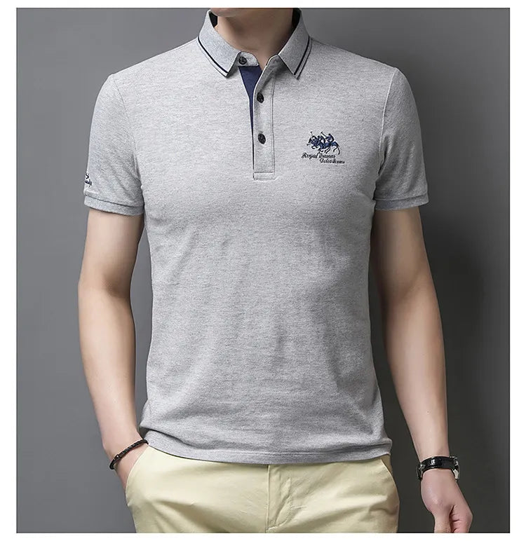 Camisa Polo Masculina Firenze Algodão Premium Bordada Manga Curta