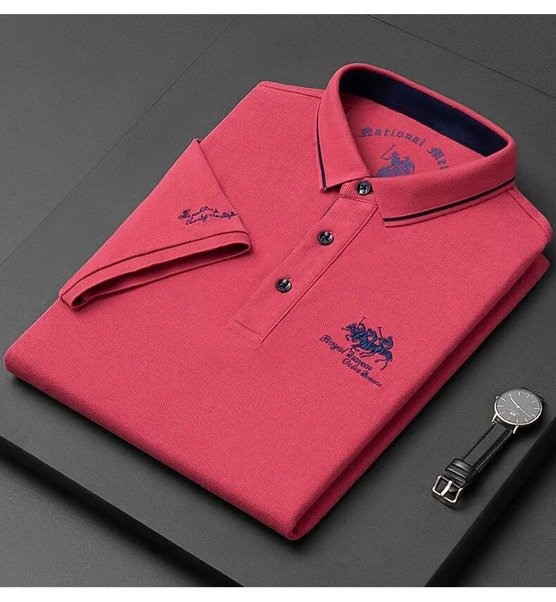 Camisa Polo Masculina Firenze Algodão Premium Bordada Manga Curta