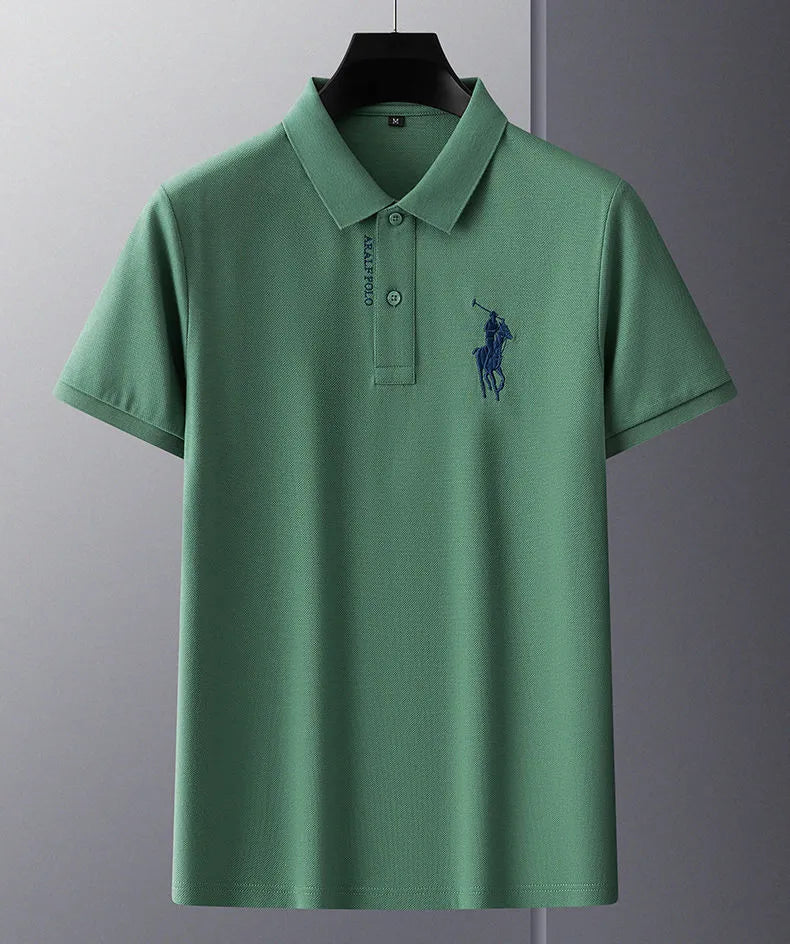 Camisa Masculina Polo Milano Algodão Manga Curta Bordada Casual