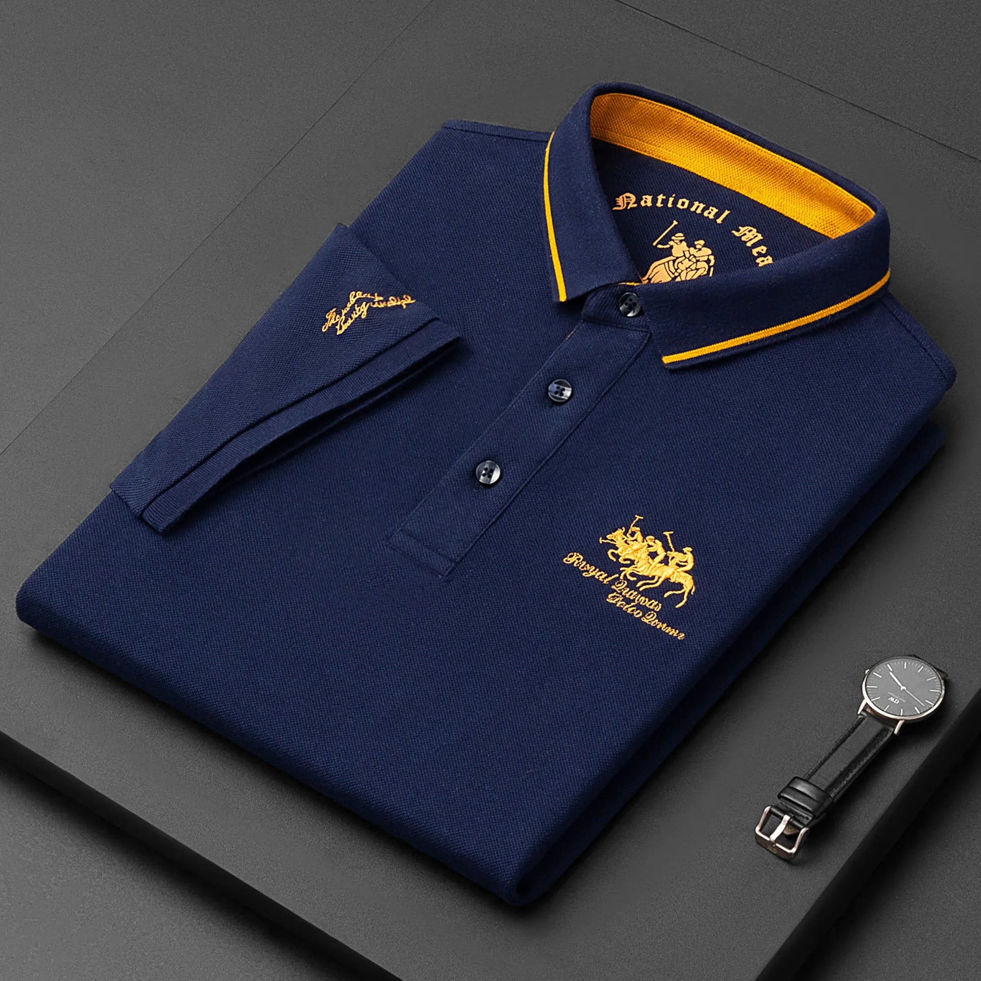 Camisa Polo Masculina Firenze Algodão Premium Bordada Manga Curta