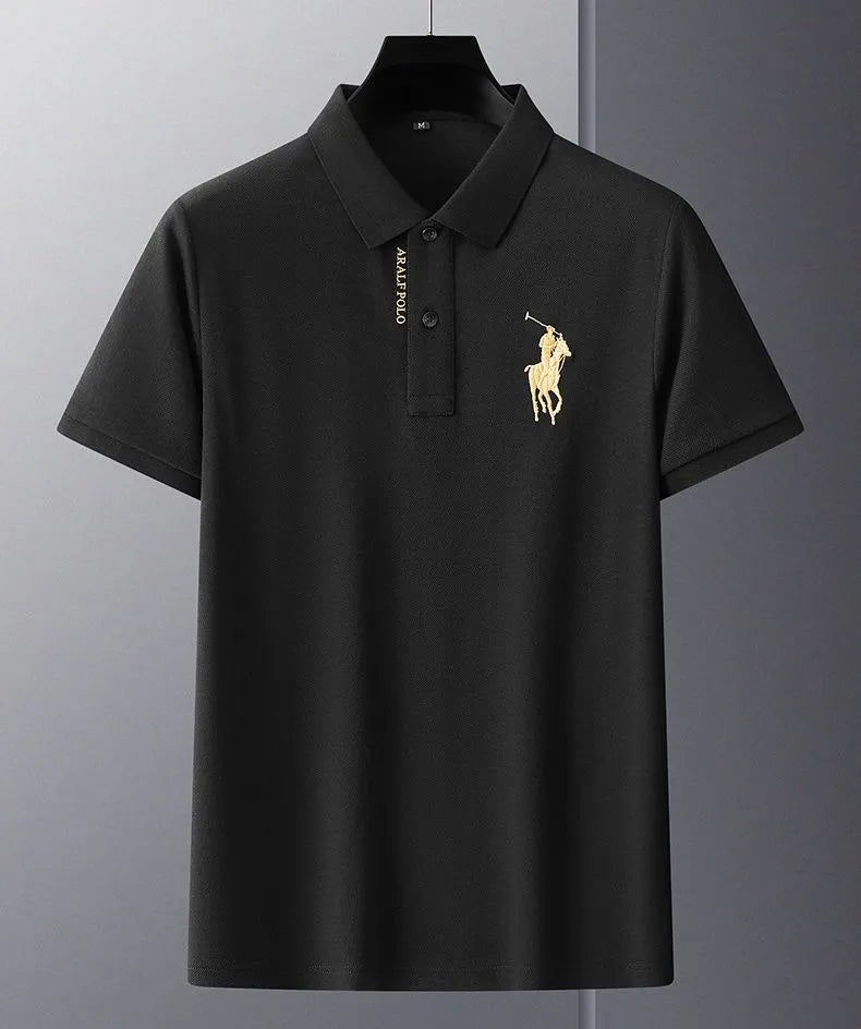 Camisa Masculina Polo Milano Algodão Manga Curta Bordada Casual