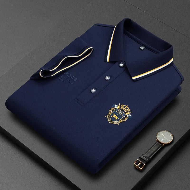 Camisa Polo Masculina Manga Curta Algodão Premium Casual Bordada