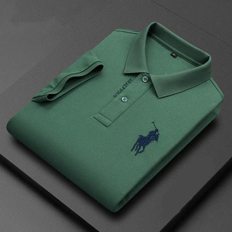 Camisa Masculina Polo Milano Algodão Manga Curta Bordada Casual