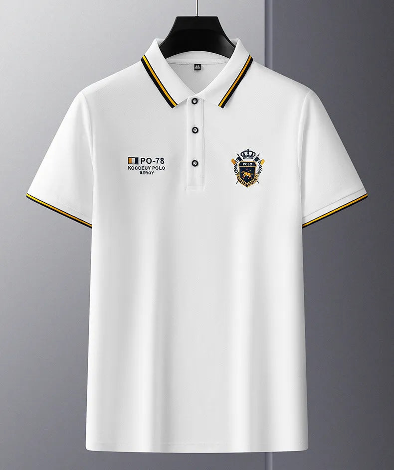 Camisa Polo Masculina Manga Curta Algodão Premium Casual Bordada
