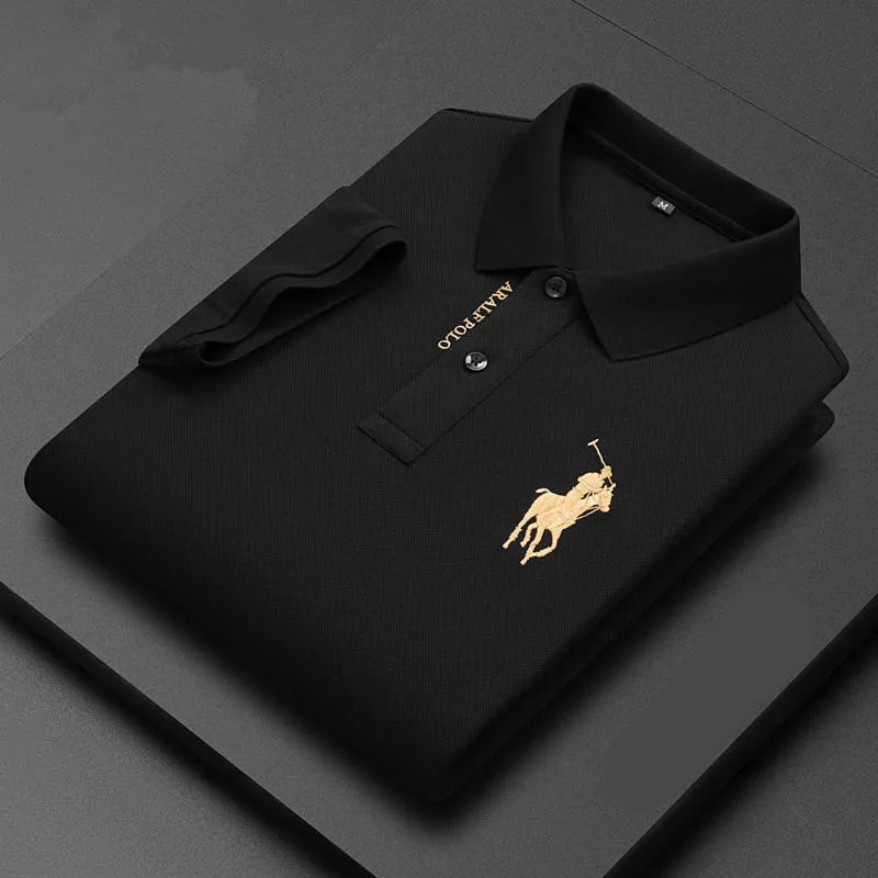 Camisa Masculina Polo Milano Algodão Manga Curta Bordada Casual