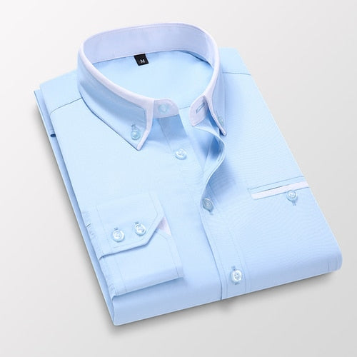 Camisa Social Masculina Verona Manga Longa Algodão Gola Colarinho