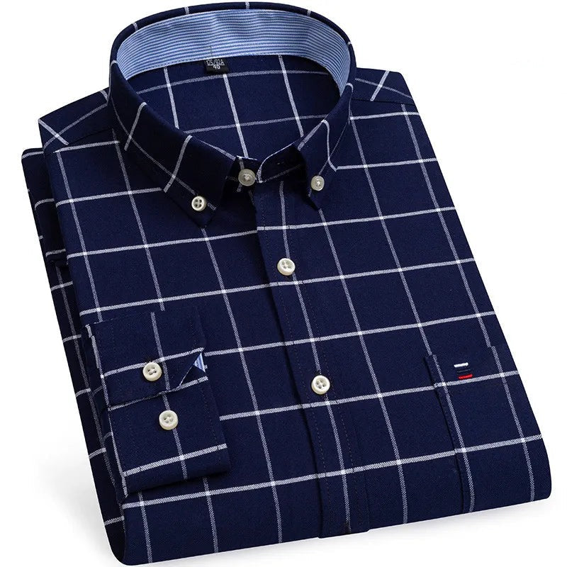 Camisa Masculina Xadrez Manga Longa 100% Algodão Padova