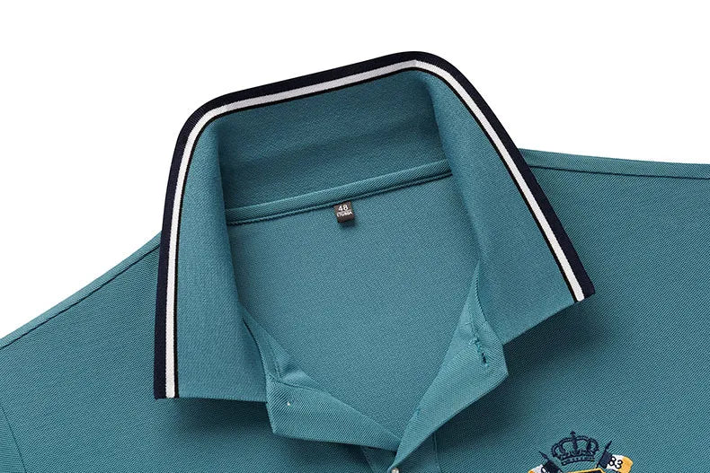 Camisa Polo Masculina Manga Curta Algodão Premium Casual Bordada