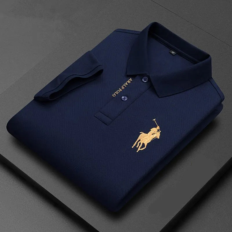 Camisa Masculina Polo Milano Algodão Manga Curta Bordada Casual
