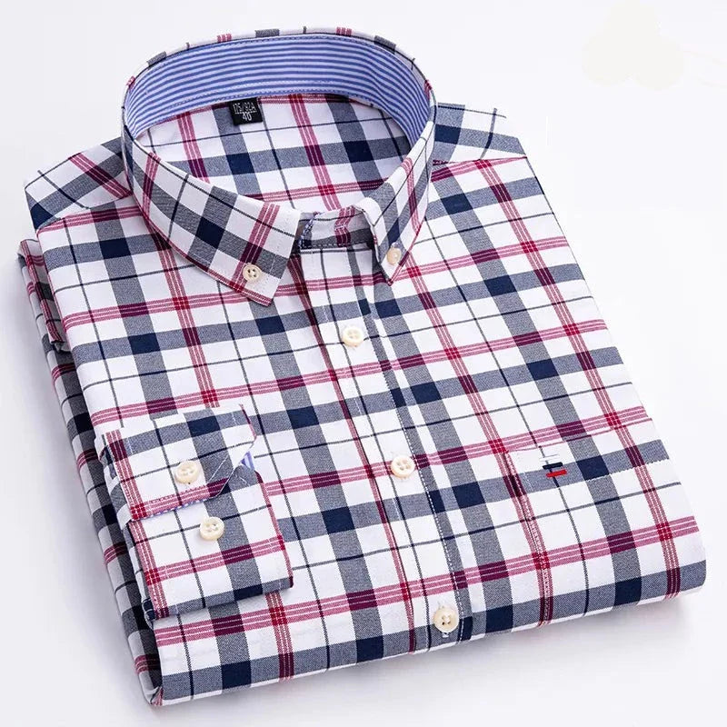 Camisa Masculina Xadrez Manga Longa 100% Algodão Color Udine