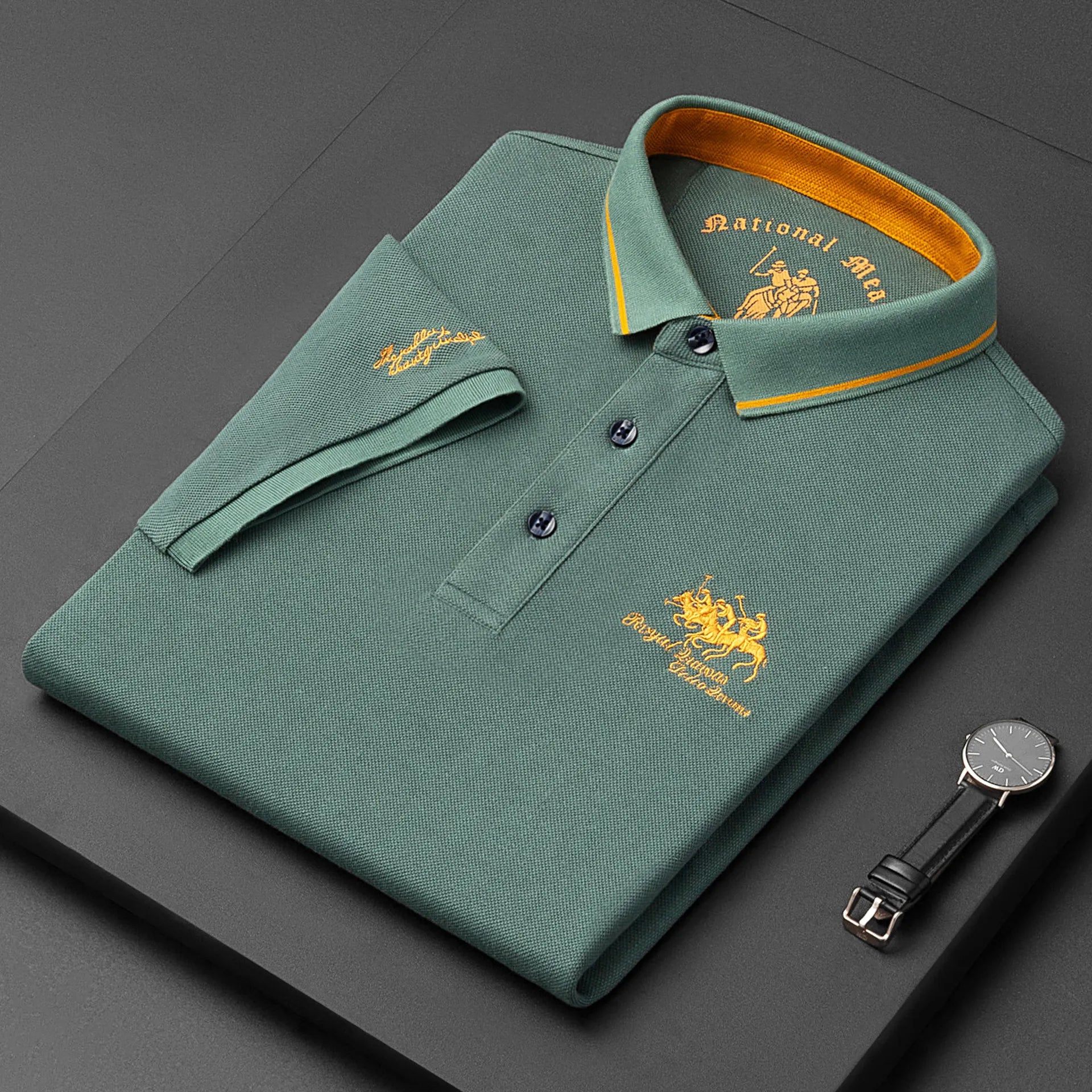 Camisa Polo Masculina Firenze Algodão Premium Bordada Manga Curta