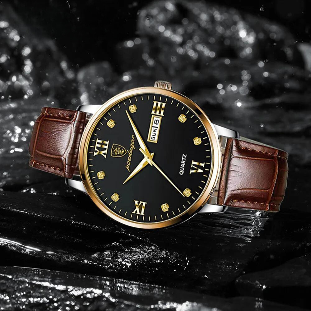Relógio Masculino Pulseira de Couro Quartzo Aosta – foto 7