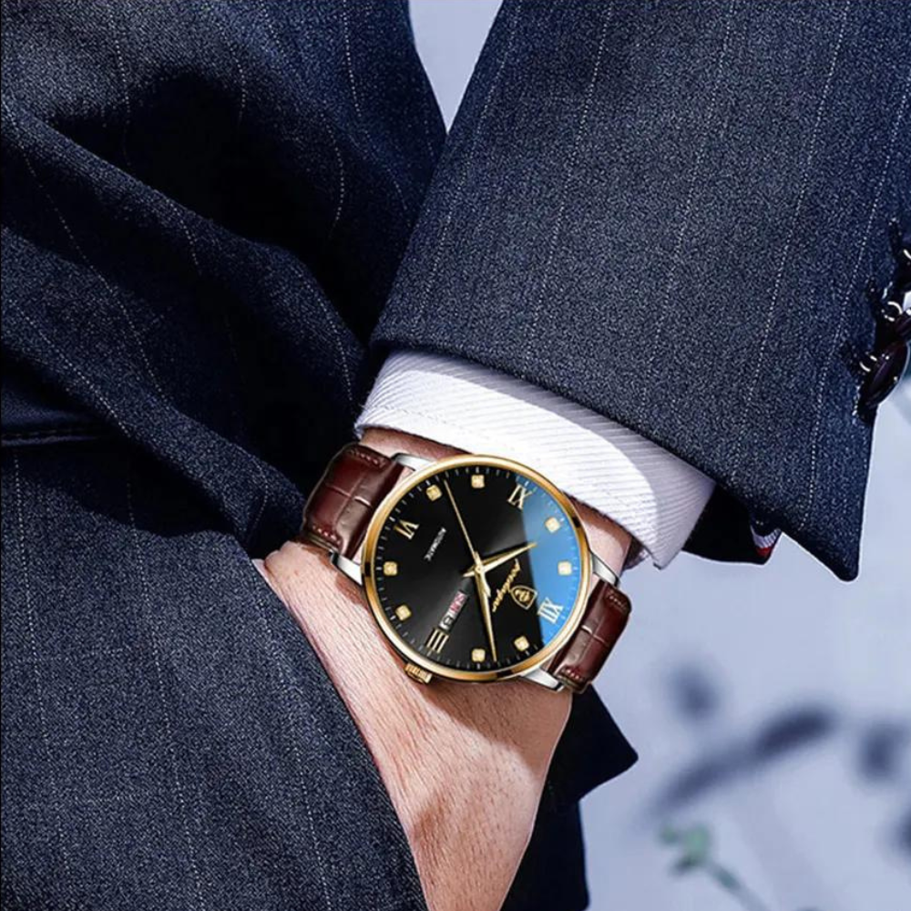 Relógio Masculino Pulseira de Couro Quartzo Aosta – foto 8