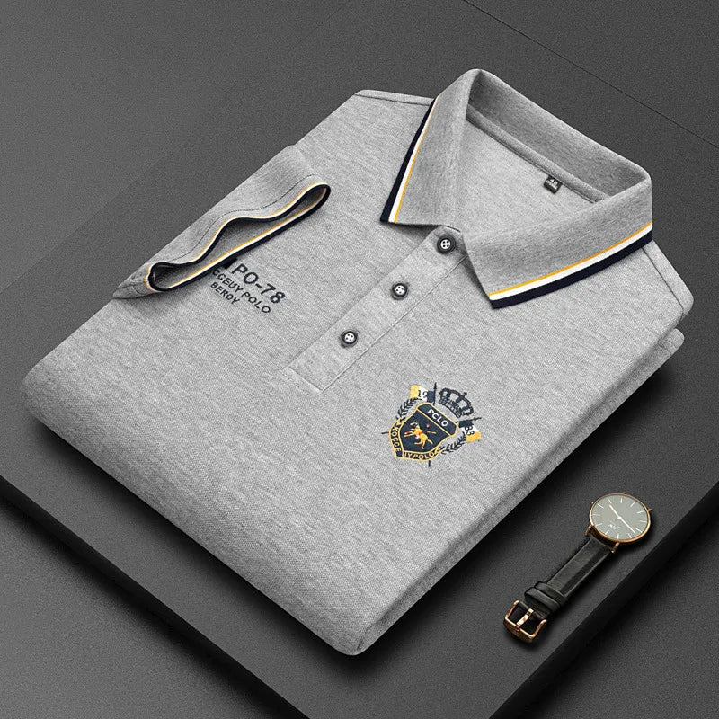Camisa Polo Masculina Manga Curta Algodão Premium Casual Bordada