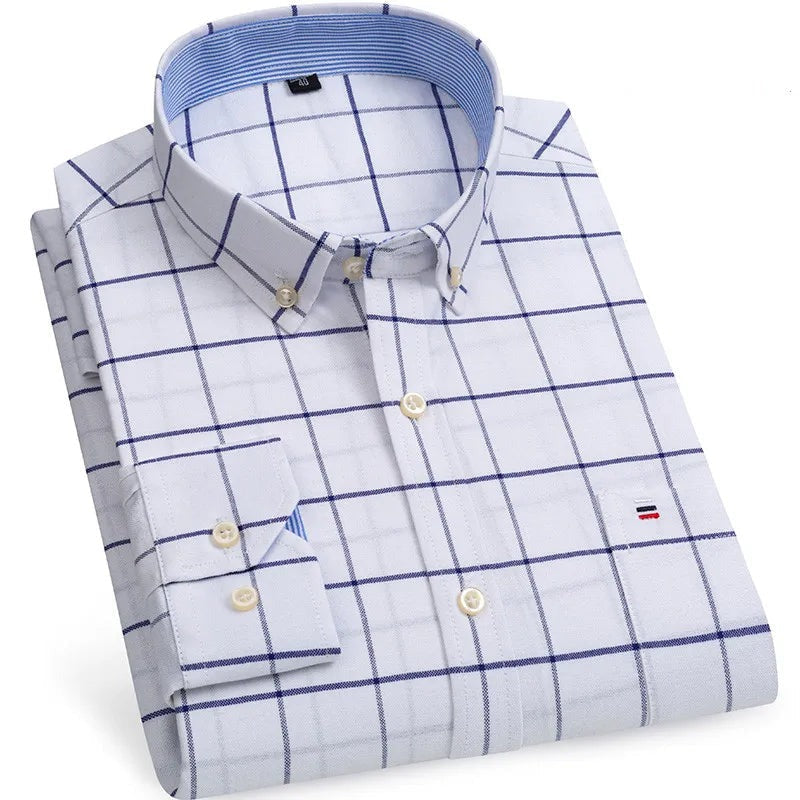Camisa Masculina Xadrez Manga Longa 100% Algodão Padova