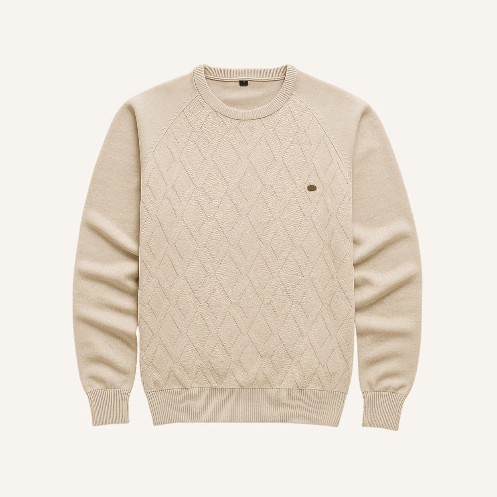 Suéter Masculino Pesson Classic Trama Losangular Algodão Premium