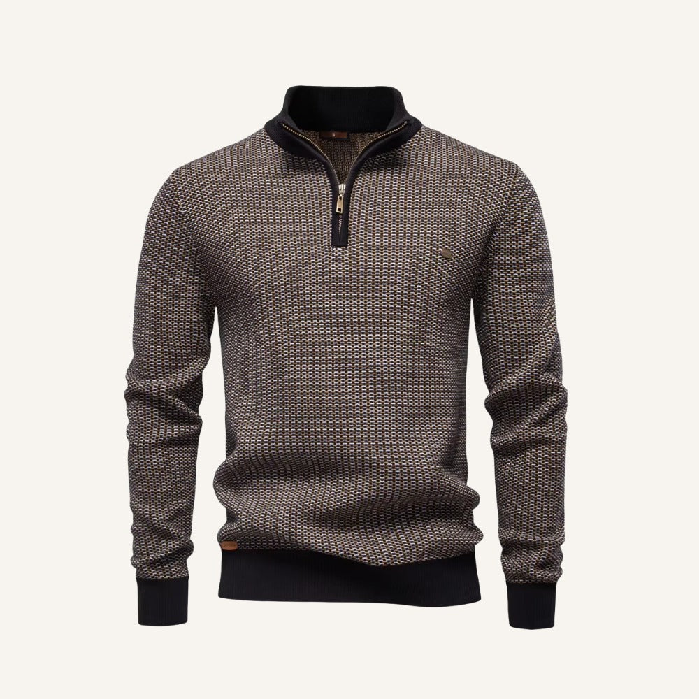 Suéter Tricô Masculino Meio Zíper Castelli Premium e Sofisticado