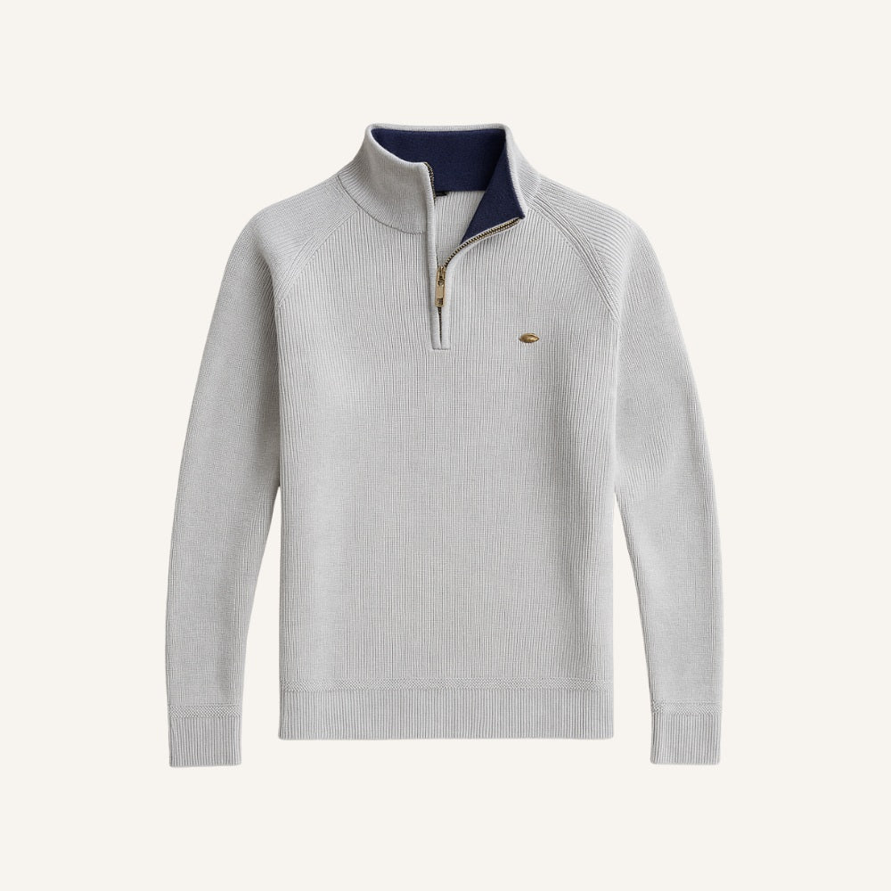 Suéter Masculino Meio Zíper Valente Gola Alta Tricô Premium Elegante