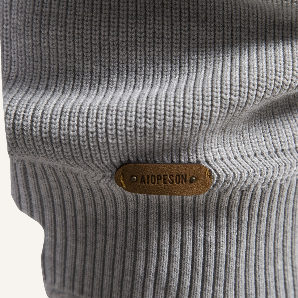 Suéter Masculino Meio Zíper Valente Gola Alta Tricô Premium Elegante