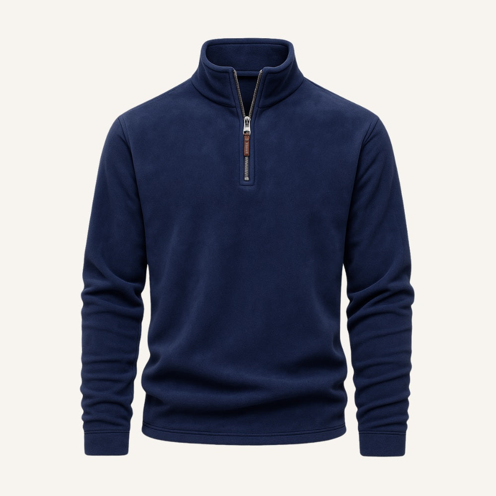 Suéter Masculino Meio Zíper Piemonte Aveludado Casual Sofisticado