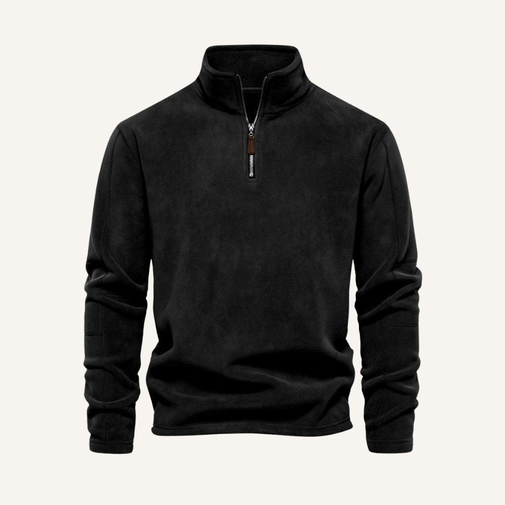Suéter Masculino Meio Zíper Piemonte Aveludado Casual Sofisticado