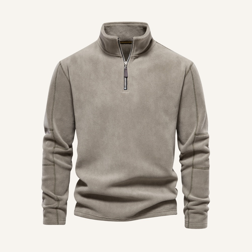 Suéter Masculino Meio Zíper Piemonte Aveludado Casual Sofisticado