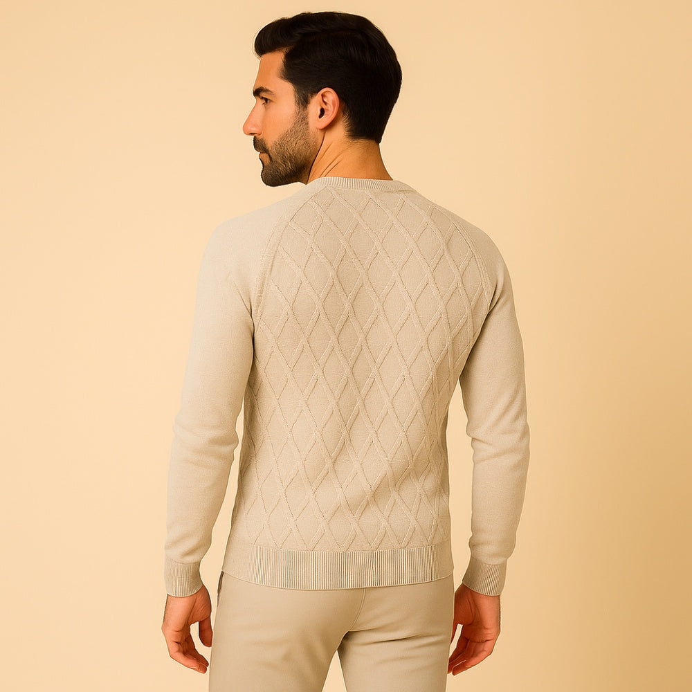 Suéter Masculino Pesson Classic Trama Losangular Algodão Premium