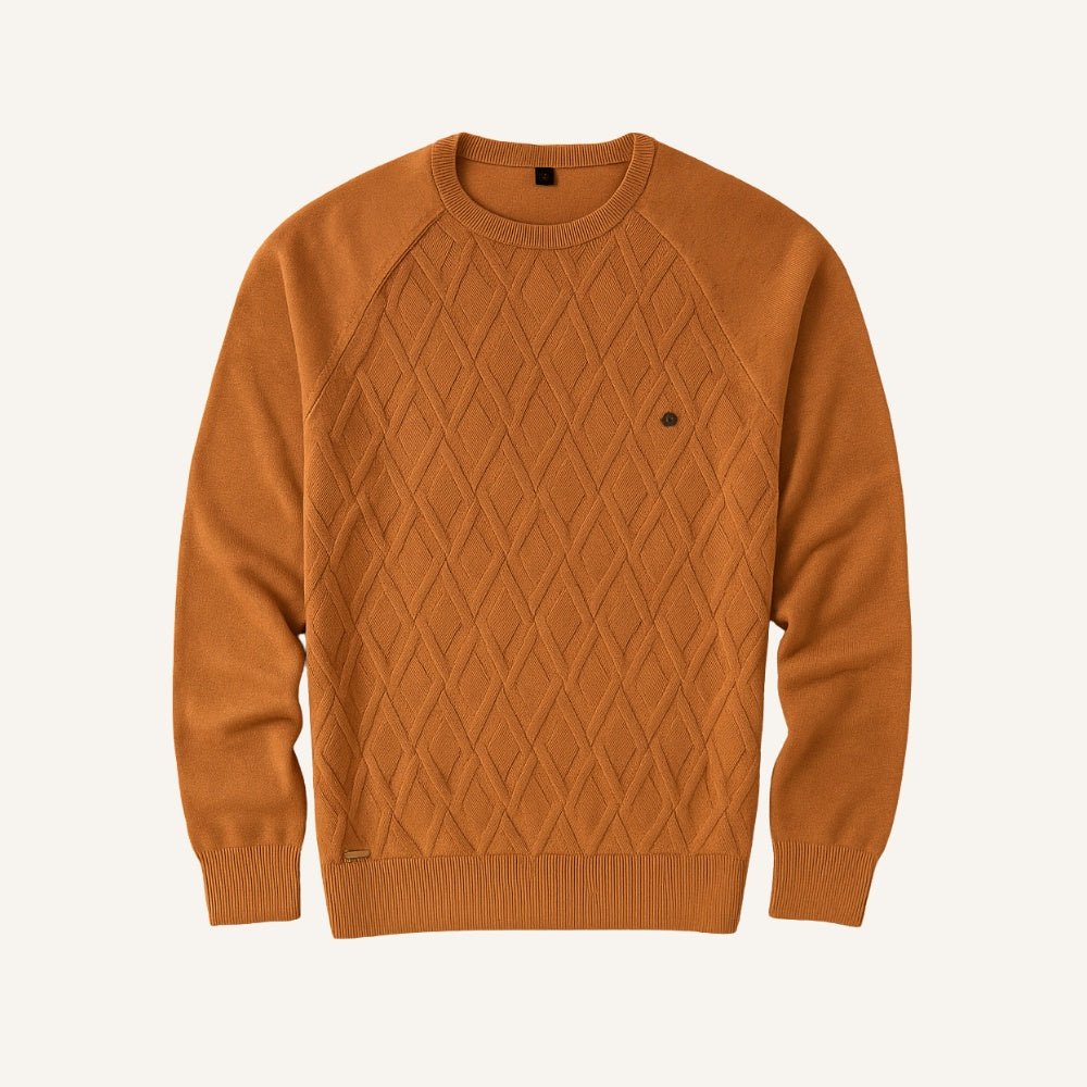 Suéter Masculino Pesson Classic Trama Losangular Algodão Premium
