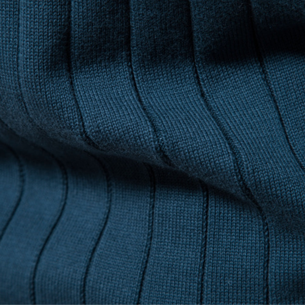 Suéter Masculino Zíper Frontal Falcone Arno Tricô Elegante Gola Alta