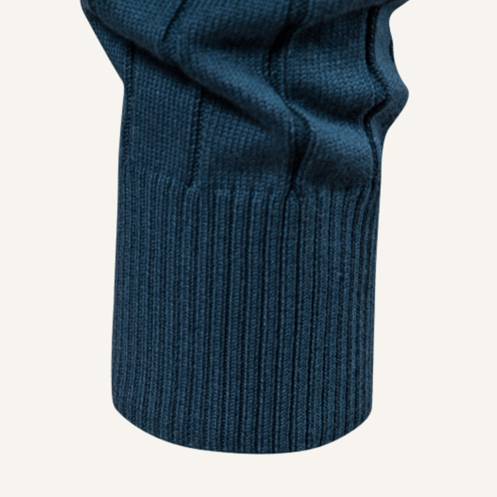 Suéter Masculino Zíper Frontal Falcone Arno Tricô Elegante Gola Alta