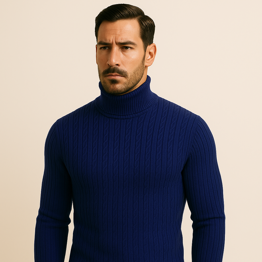 Suéter Masculino Gola Alta Old Money Moretti Pulôver Elegante