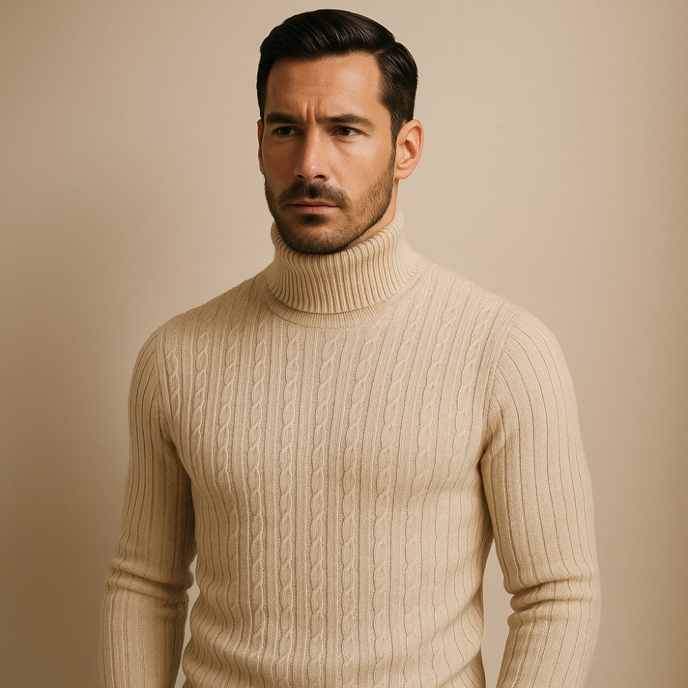 Suéter Masculino Gola Alta Old Money Moretti Pulôver Elegante