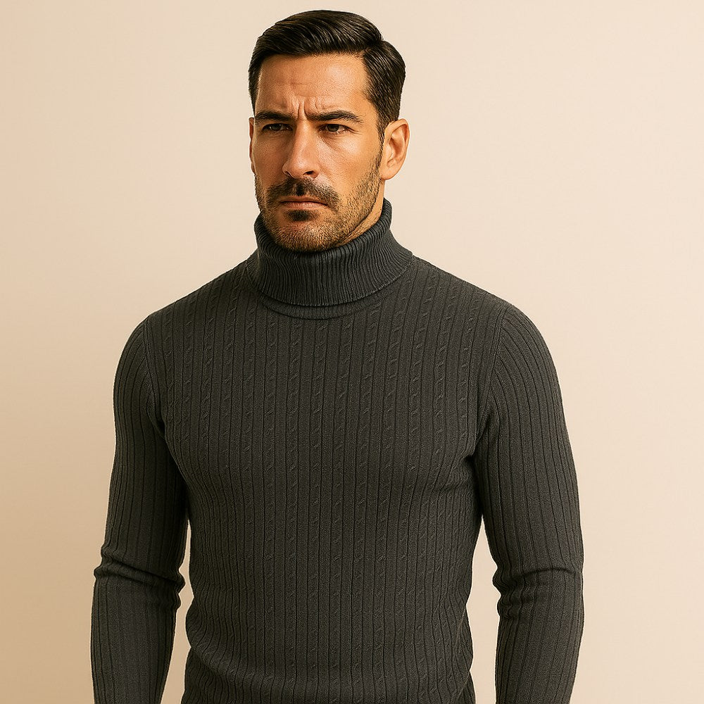 Suéter Masculino Gola Alta Old Money Moretti Pulôver Elegante